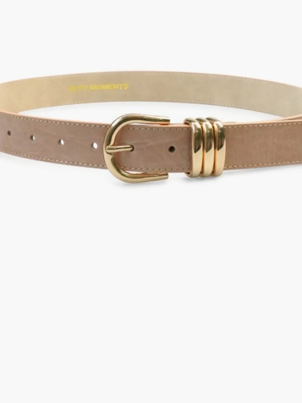 Petit Moments Beige Gold Croc Belt